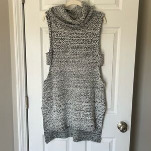 Umgee Cowl Neck Hi-Lo Sweater Vest With Side Cut Outs- Womens Size Medium